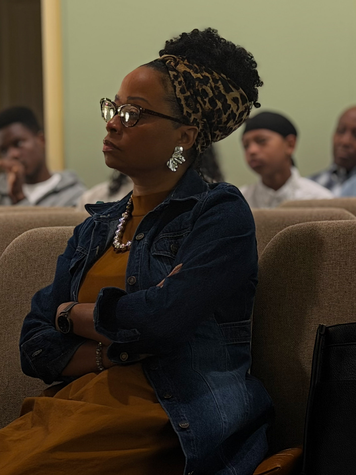 A member of the congregation listening during service